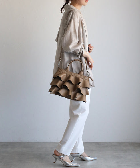 【雑誌掲載・ショップチャンネルOA商品】2WAYフリルハンドバッグ 12-1162